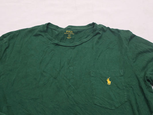 Playera Manga Larga Ralph Lauren Grandel Verde Pony Amarillo