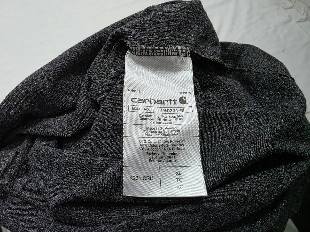 Playera Manga Larga Carhartt Xgrande Xl Gris Letras Naranja