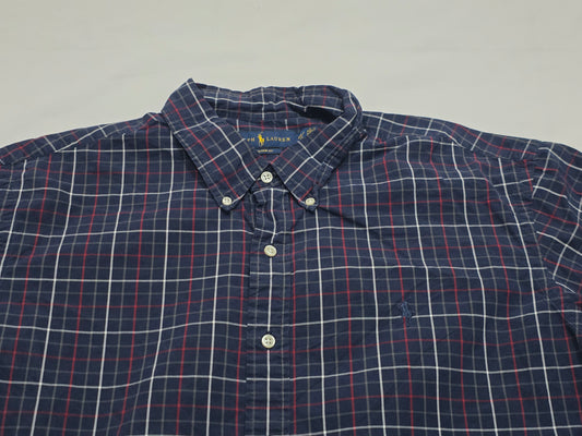 Camisa Ralph Lauren 2xl Custom Fit Cuadro Azul Pony Azul
