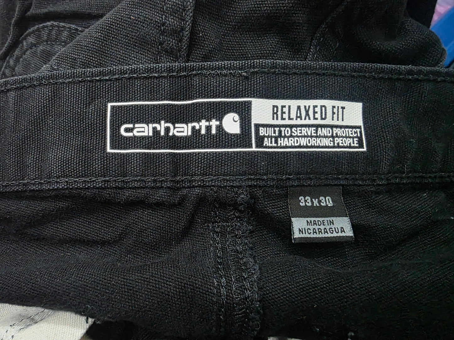 Pantalon Relaxed Fit Carhartt 33x30 Negro (Usado)