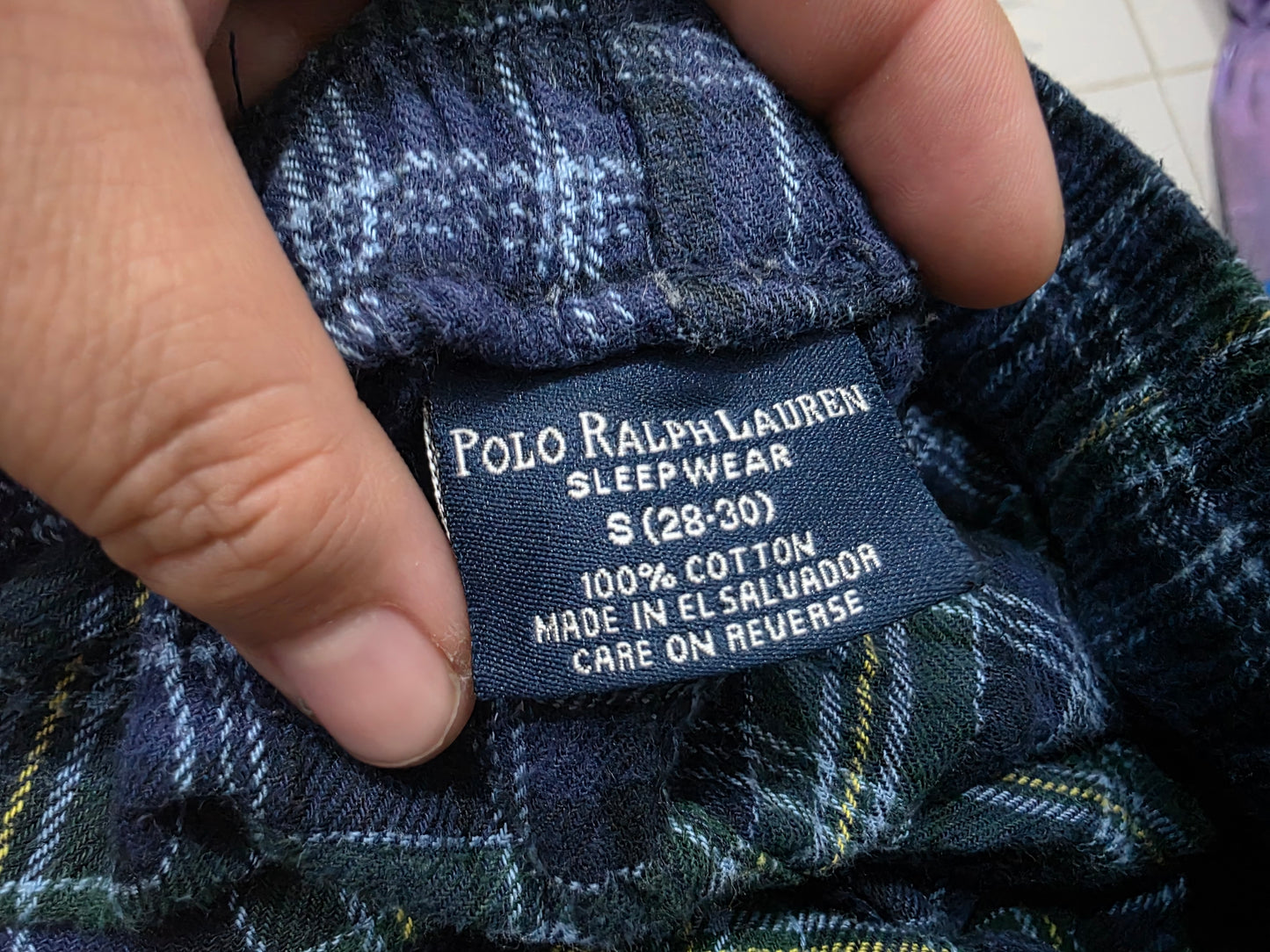 Pijama Ralph Lauren Chico S Azul Y Verde Cuadro Pony Amarill (Usado)