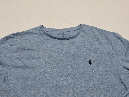 Playera Manga Larga Ralph Lauren Chico S Azul Claro Pony Azu (Usado)