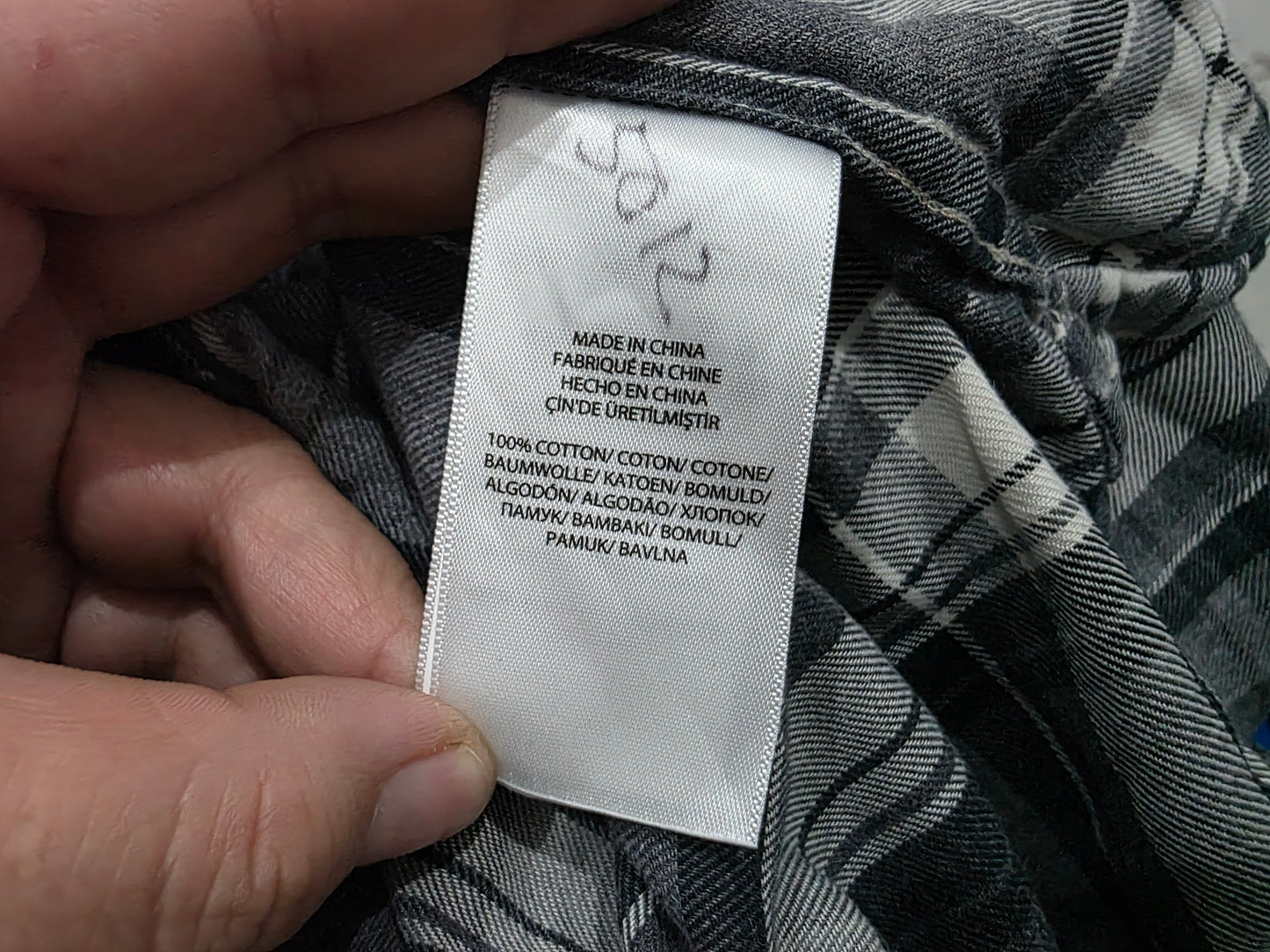 Camisa Franela Ralph Lauren Grande L Cuadro Gris (Usado)