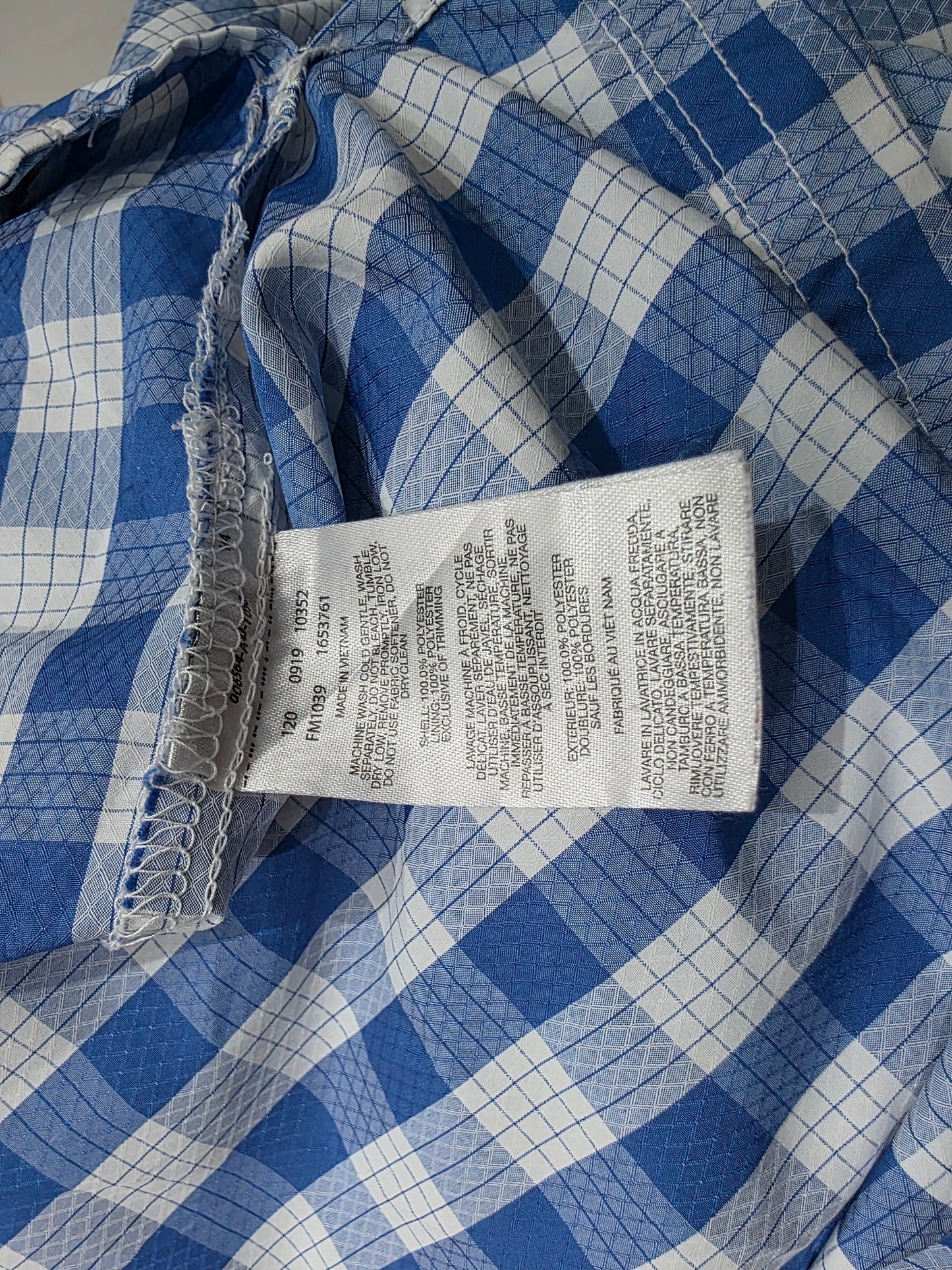 Camisa Manga Corta Columbia Xgrande Xl Cuadro Azul (Usado)