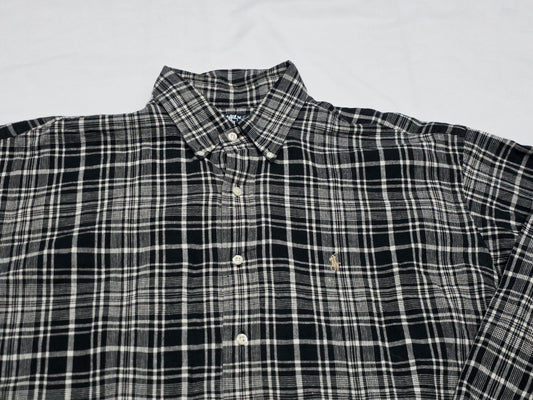 Camisa Blaire Ralph Lauren Xgrande Xl Cuadro Negro (Usado)