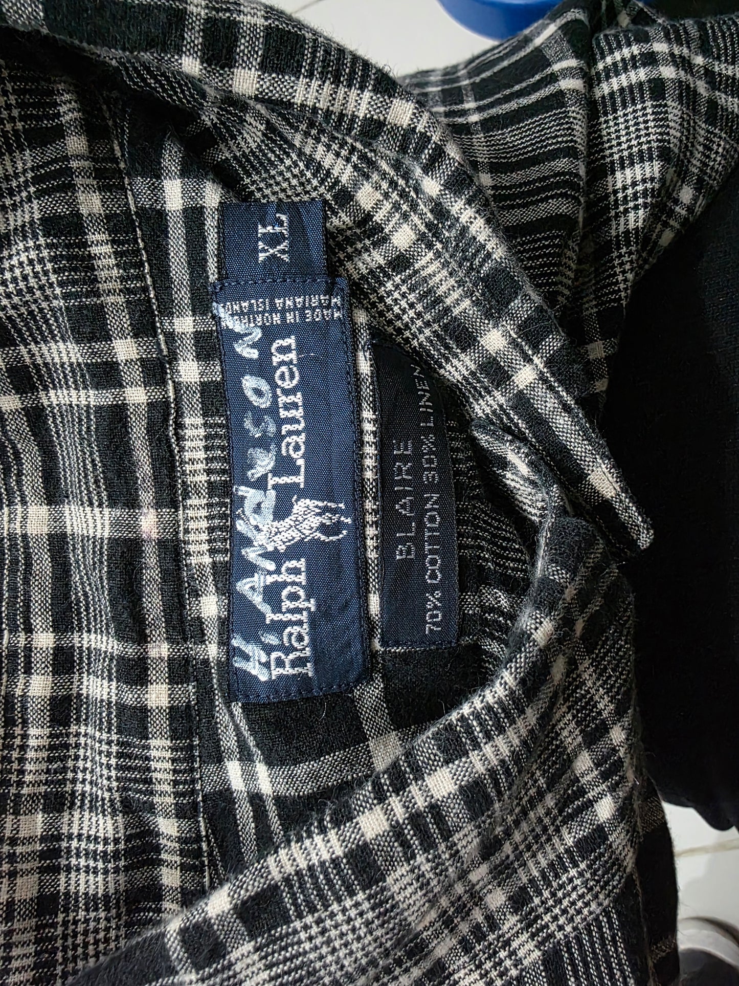 Camisa Blaire Ralph Lauren Xgrande Xl Cuadro Negro (Usado)