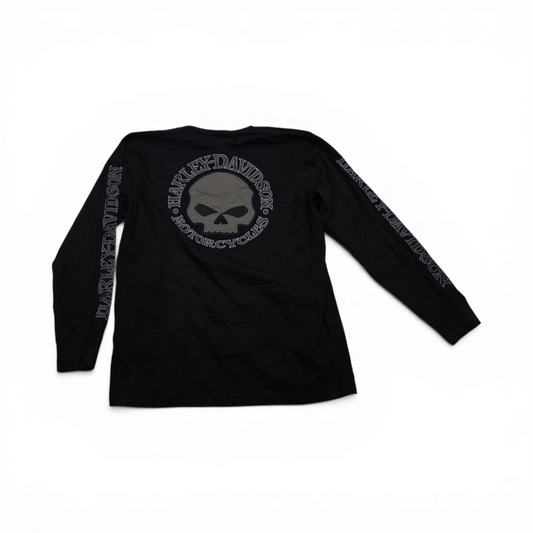 Playera Manga Larga Harley Davidson Grande L Negro Calavera (Usado)