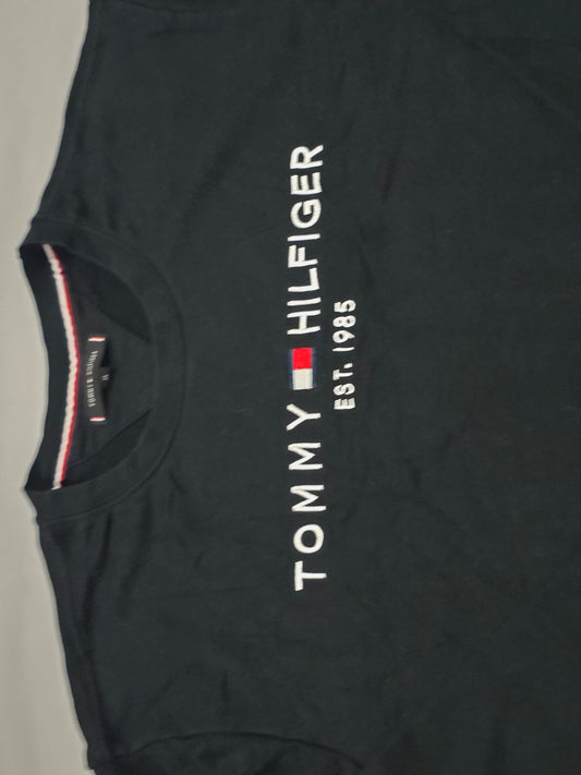 Sudadera Tommy Hilfiger Xgrande Xl Negro Letras (Usado)