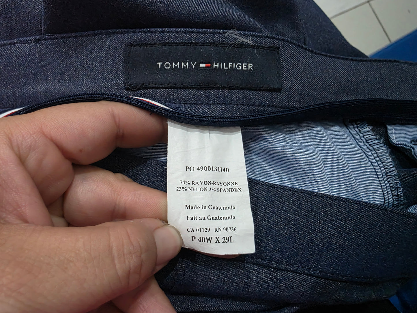 Pantalon Flex Tommy Hilfiger 40x29 Azul