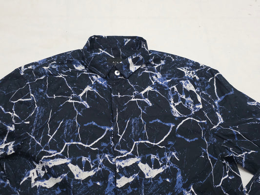 Camisa Armani Exchange Xchico Xs Azul Y Negro