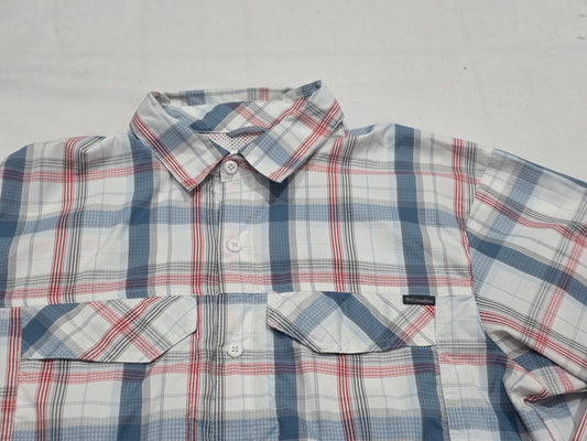 Camisa Columbia Chica S Cuadro Blanco Y Azul