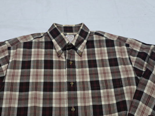 Camisa Brooks Brothers Mediana M Cuadro Cafe