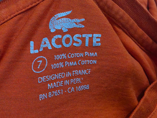 Playera Lacoste Fr7 Xxl Naranja