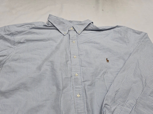 Camisa Ralph Lauren 3xlt Azul Claro Lineas Pony Colores