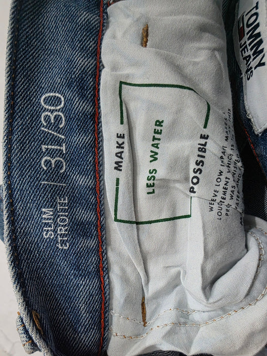 Pantalon Tommy Hifiger 31x30 Azul Claro Slimfit