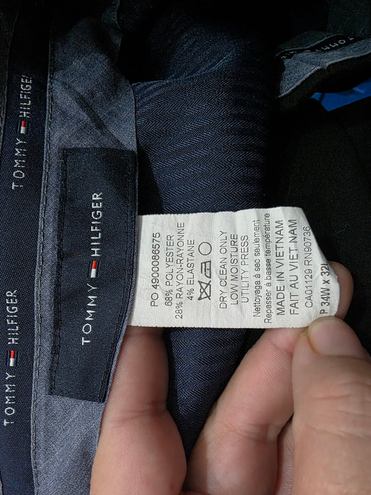 Pantalon De Vestir Tommy Hilfiger 34x32 Negro Recto