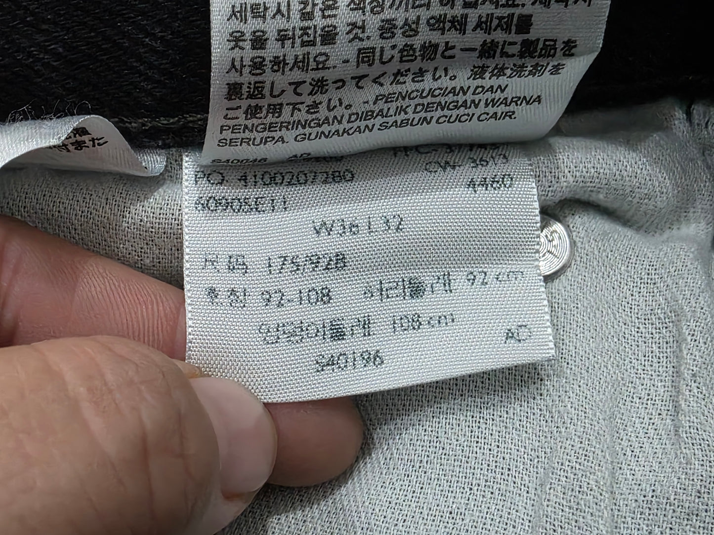 Pantalon Levis 550 36x32 Negro Recto