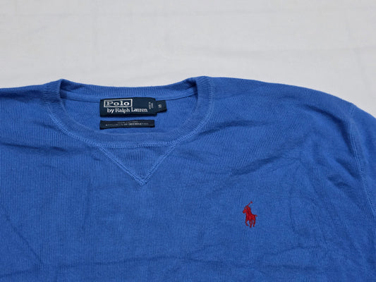 Sueter Ralph Lauren Chico S Azul Deslavado Pony Rojo