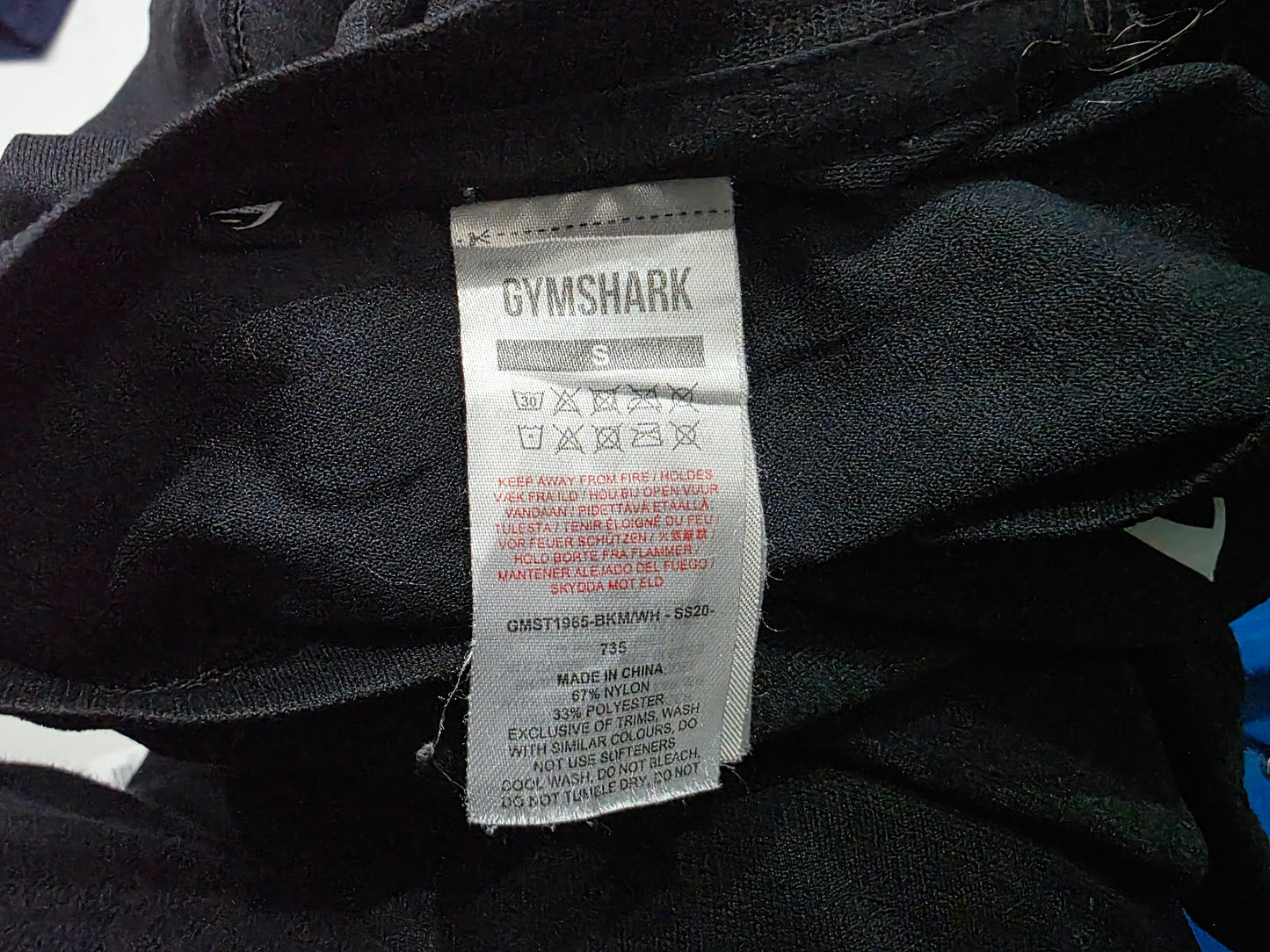 Playera Gymshark Chico S Negro