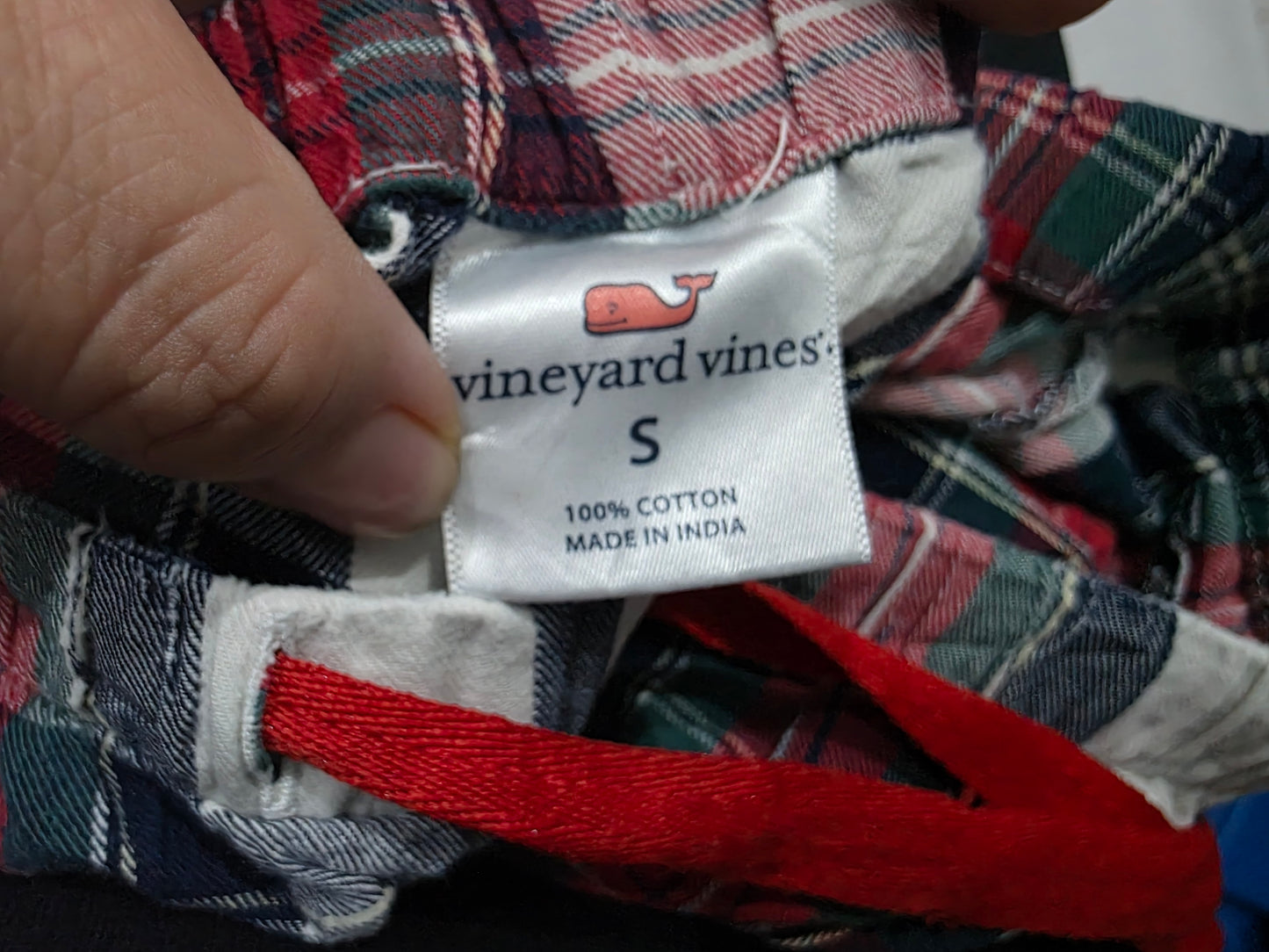 Pijama Vineyard Vines Chico S Cuadro Rojo Y Blanco