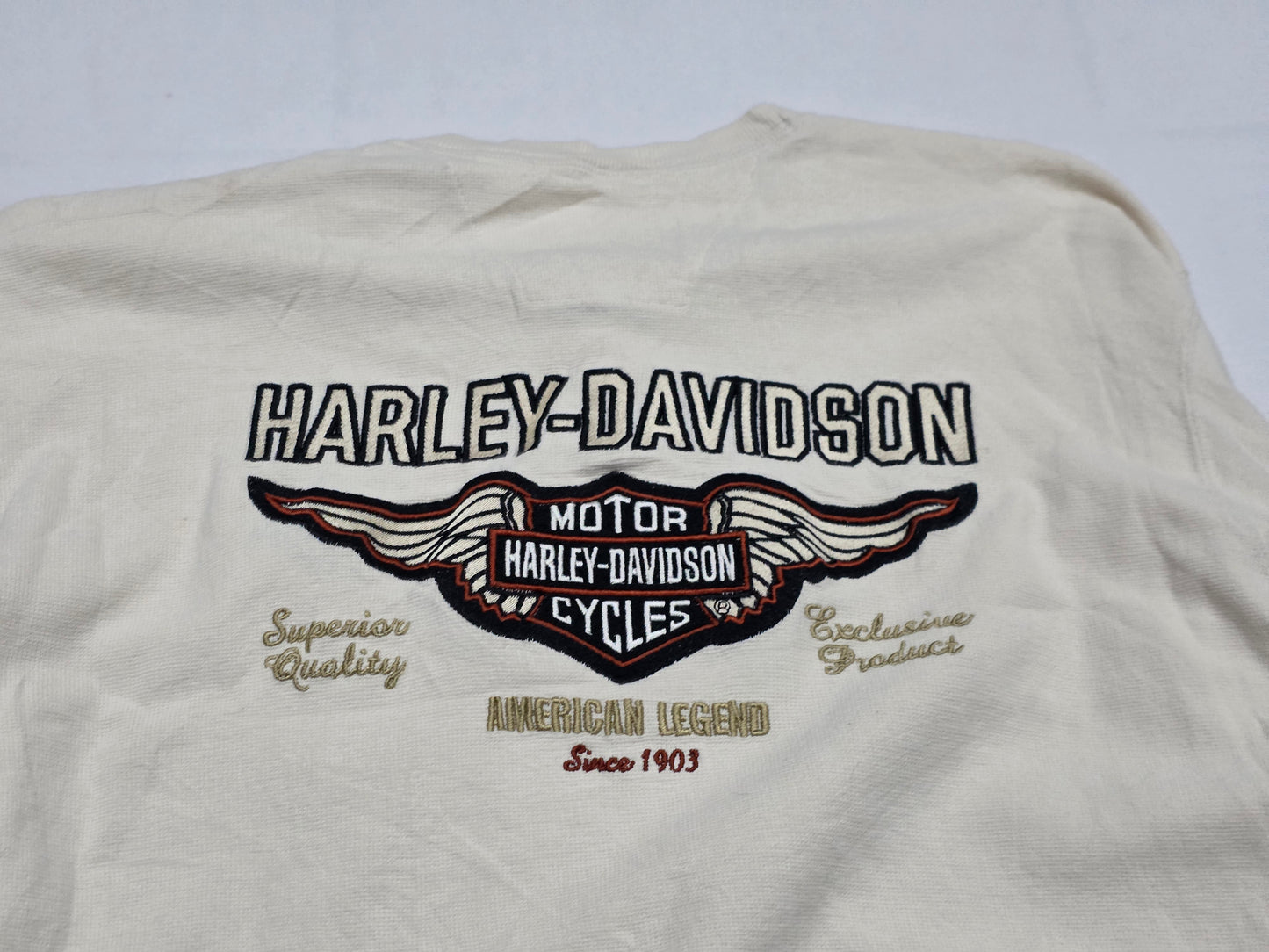 Playera Harley Davidson Mediana M Beige Manga Larga