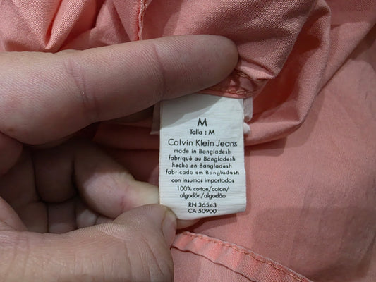 Camisa Calvin Klein Mediana M Rosa Manga Corta