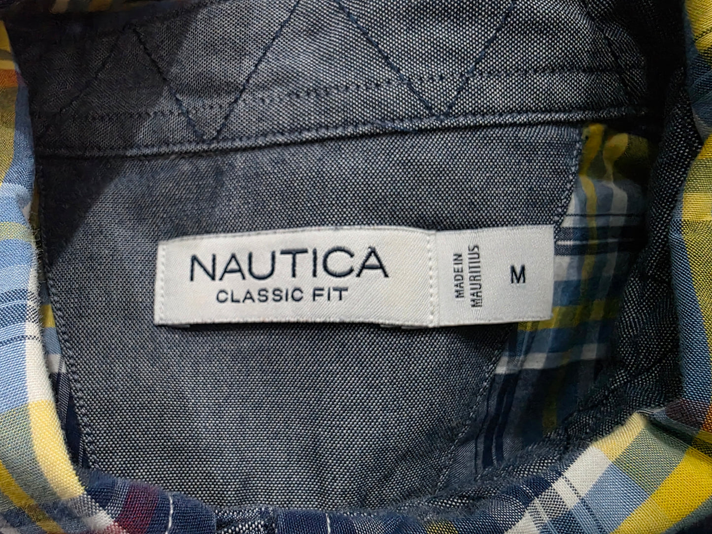 Camisa Nautica Mediana M Cuadro Azul Y Amarillo