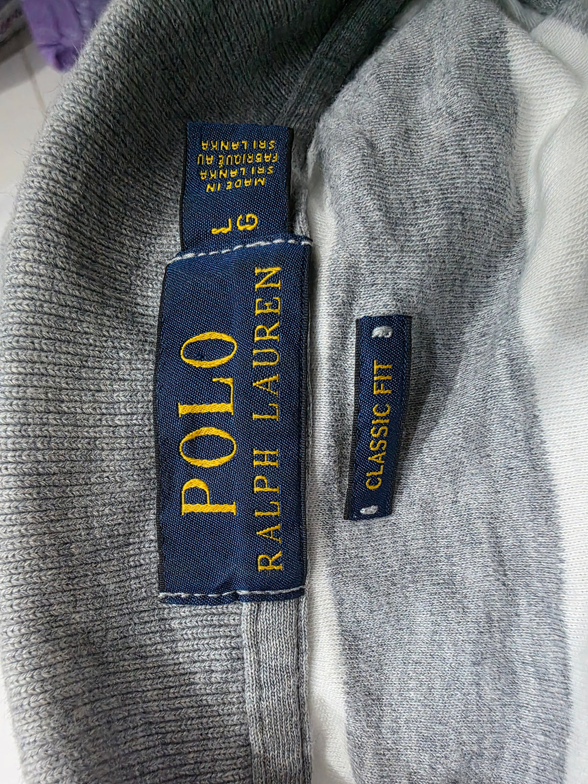 Playera Polo Ralph Lauren Grande L Gris Y Blanco Pony Azul