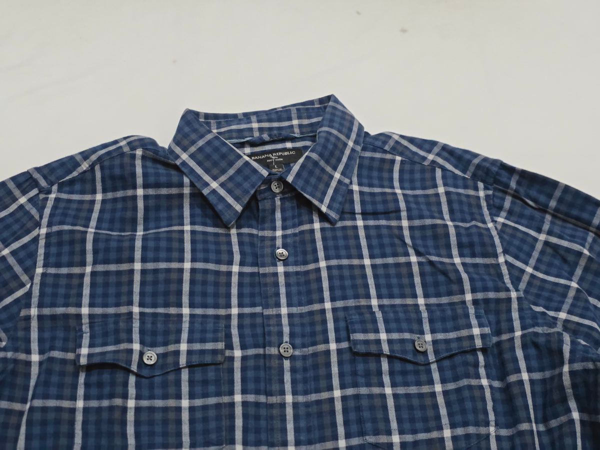 Camisa Banana Republic Grande L Cuadros Azul
