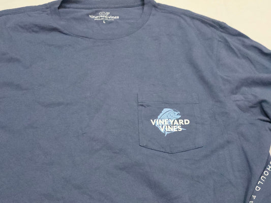 Playera Vineyard Vines Grande L Azul Manga Larga