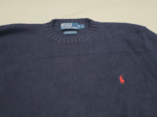Sueter Ralph Lauren Grande L Azul Pony Rojo Cuello Redondo