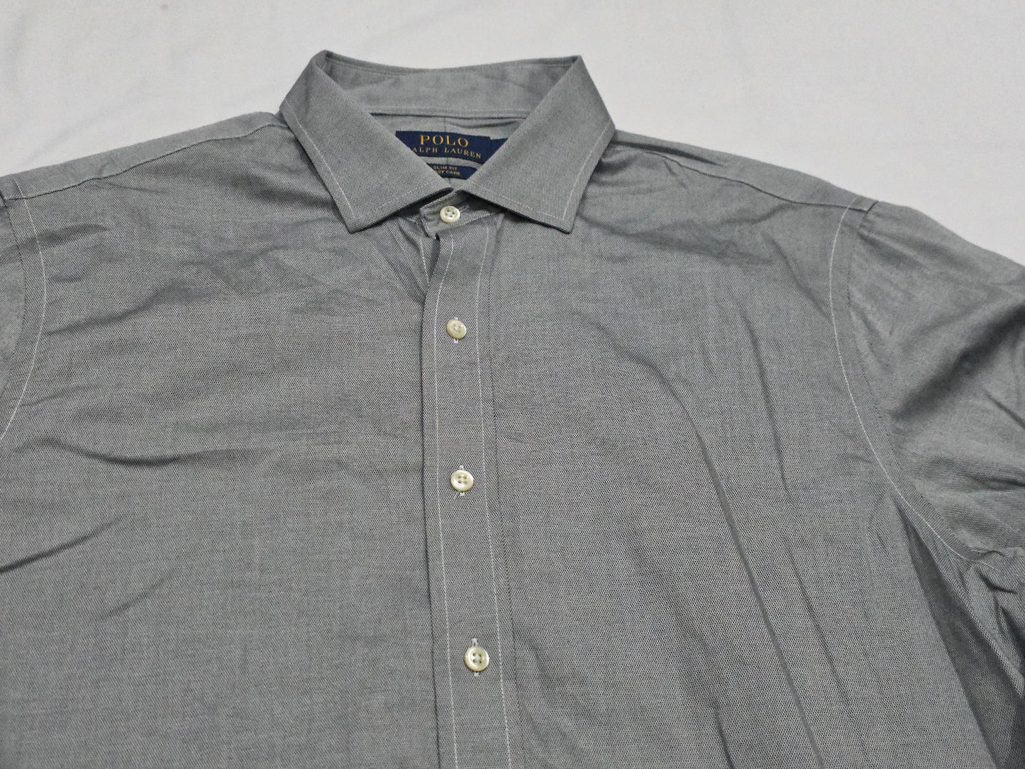 Camisa Ralph Lauren Grande L Gris Slim Fit