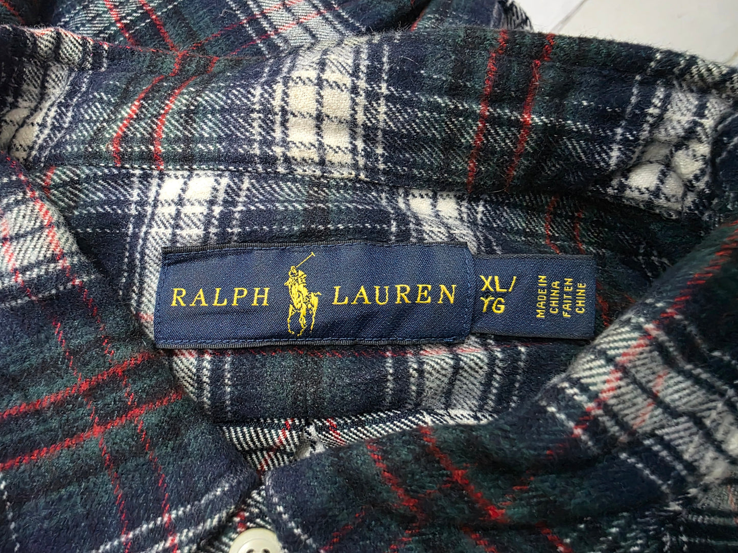 Camisa Ralph Lauren Xgrande Xl Cuadro Azul Y Verde Franela