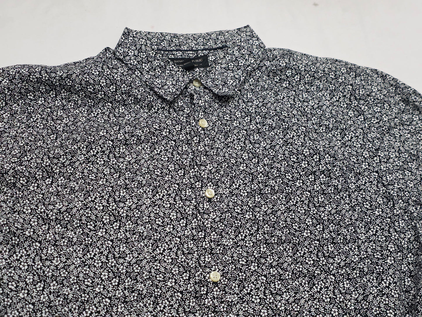 Camisa Banana Republic Xgrande Xl Flores Blancas