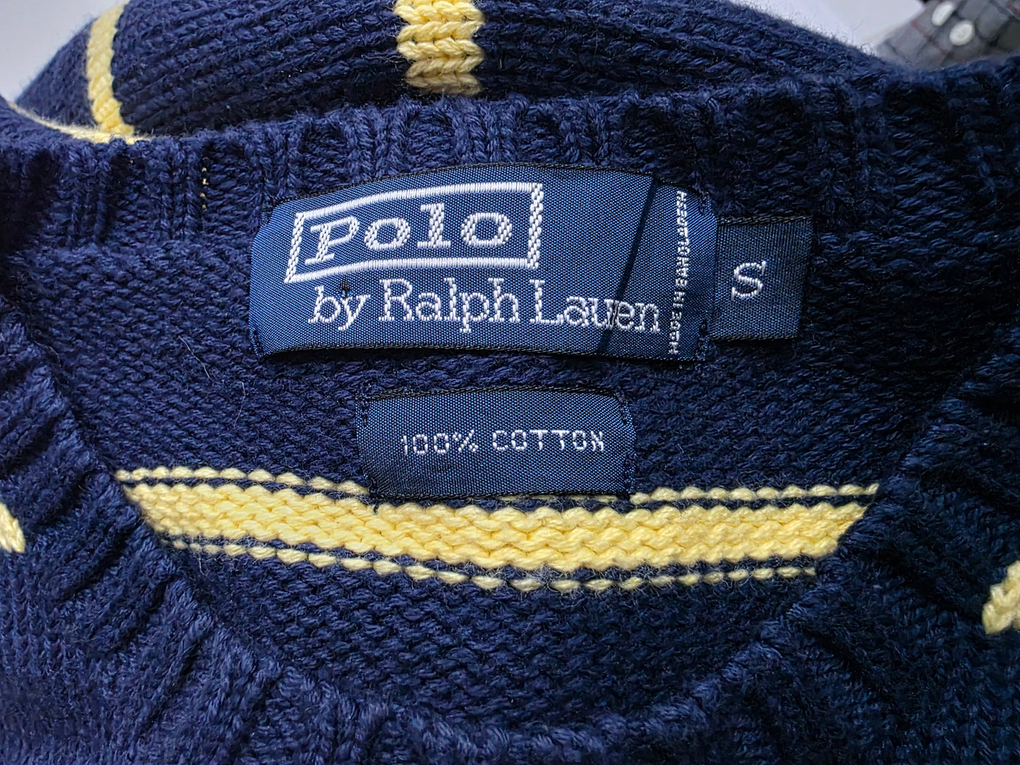Sueter Ralph Lauren Chico S Azul Lineas Pony Amarillo (Usado)