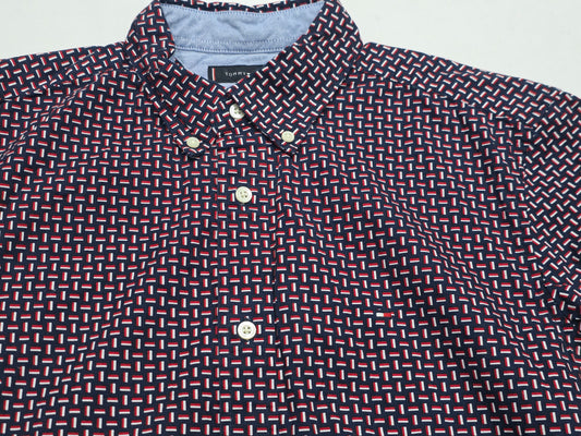 Camisa Tommy Hilfiger Mediana M Azul Y Logotipos Manga Corta (Usado)