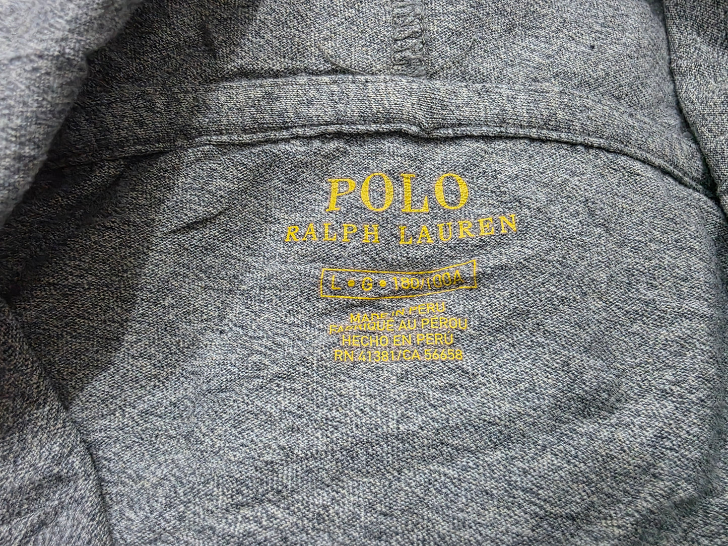 Playera Con Gorro Ralph Lauren Grande L Gris Pony Negro (Usado)