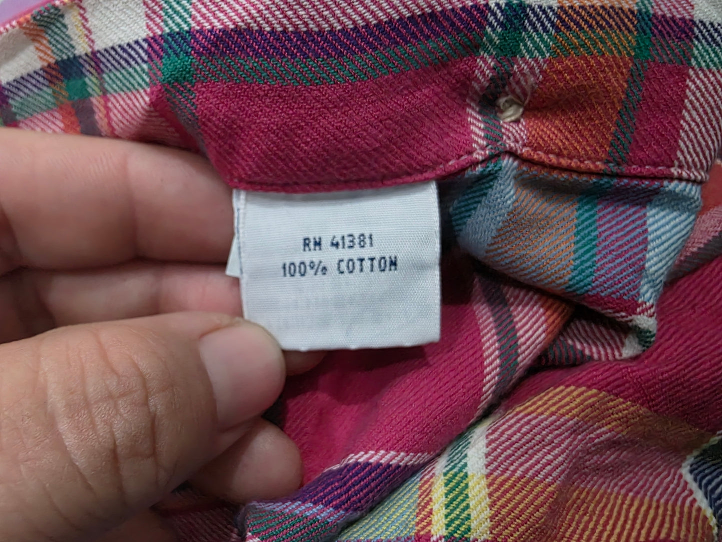 Camisa Ralph Lauren Grande L Rosa Cuadro Franela (Usado)