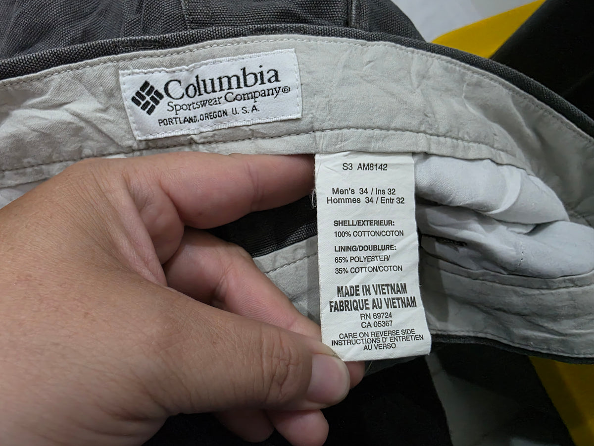 Pantalon Columbia 34x32 Recto Gris Deslavado (Usado)