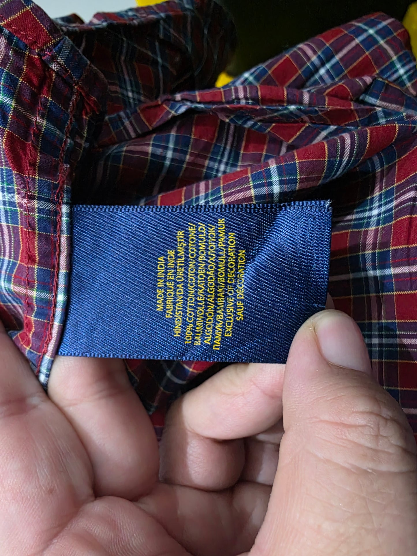 Camisa Ralph Lauren Adolescente L 14-16 Vino Cuadro (Usado)