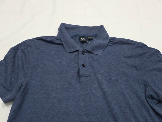Playera Polo Boss Grande L Azul (Usado)