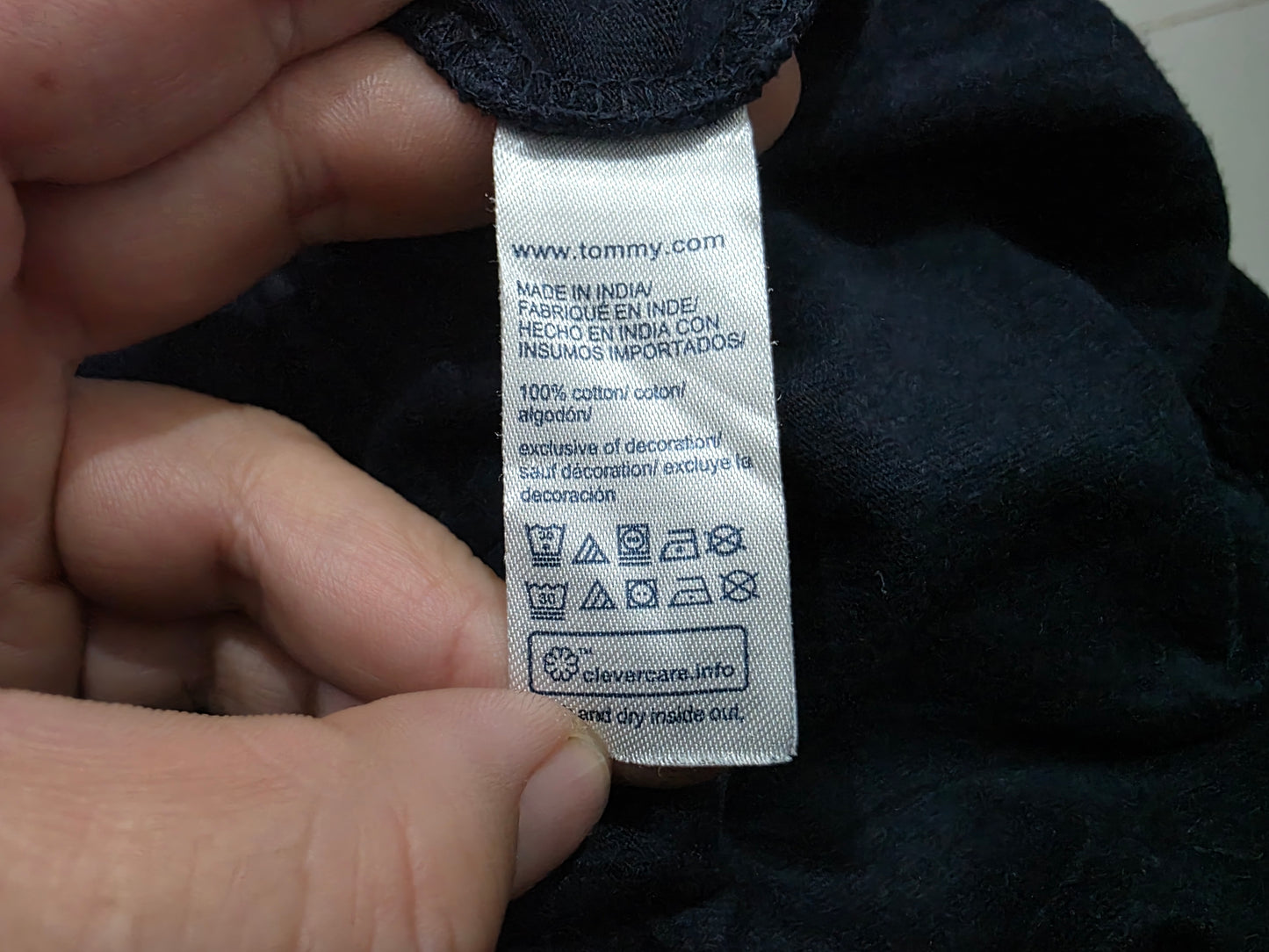 Playera Manga Larga Tommy Hilfiger Xgrande Xl Azul Letras (Usado)