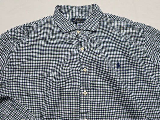 Camisa Ralph Lauren 2xl Slimfit Cuadro Verde, Azul, Blanco (Usado)