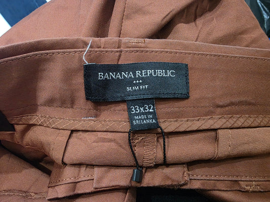 Pantalon Slim Banana Republic 33x32 Naranja Oscuro