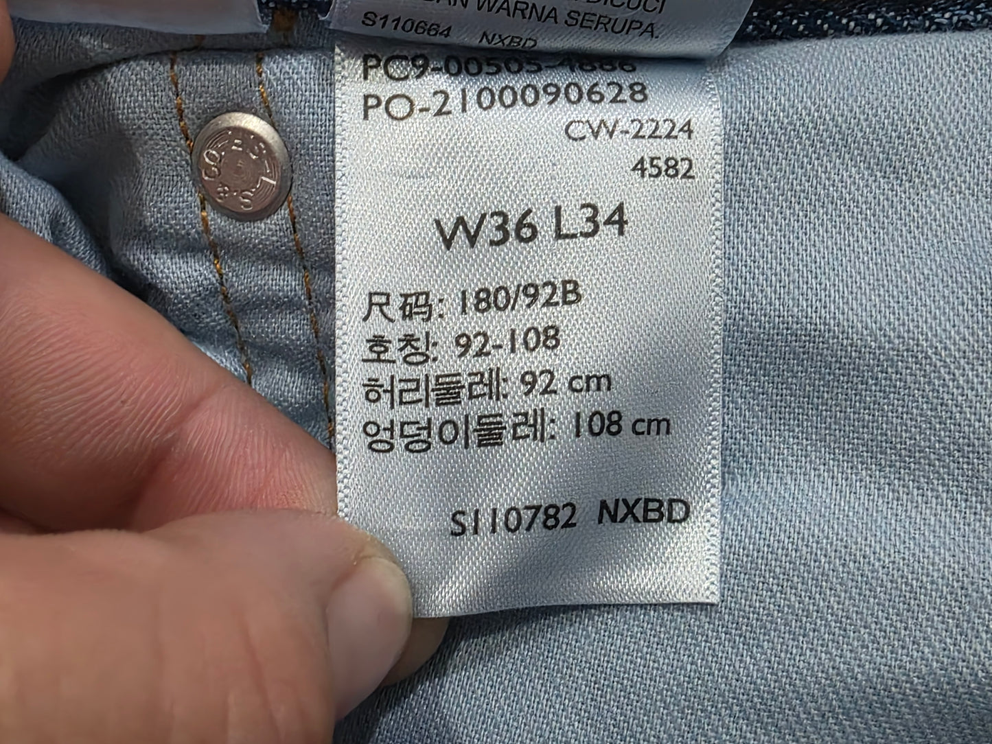 Pantalon Recto Levis 505 36x34 Azul Marino