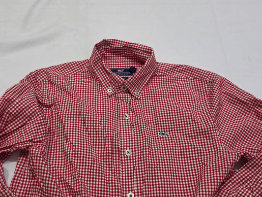 Camisa Vineyard Vines M 12-14 Adolescente Cuadro Rojo