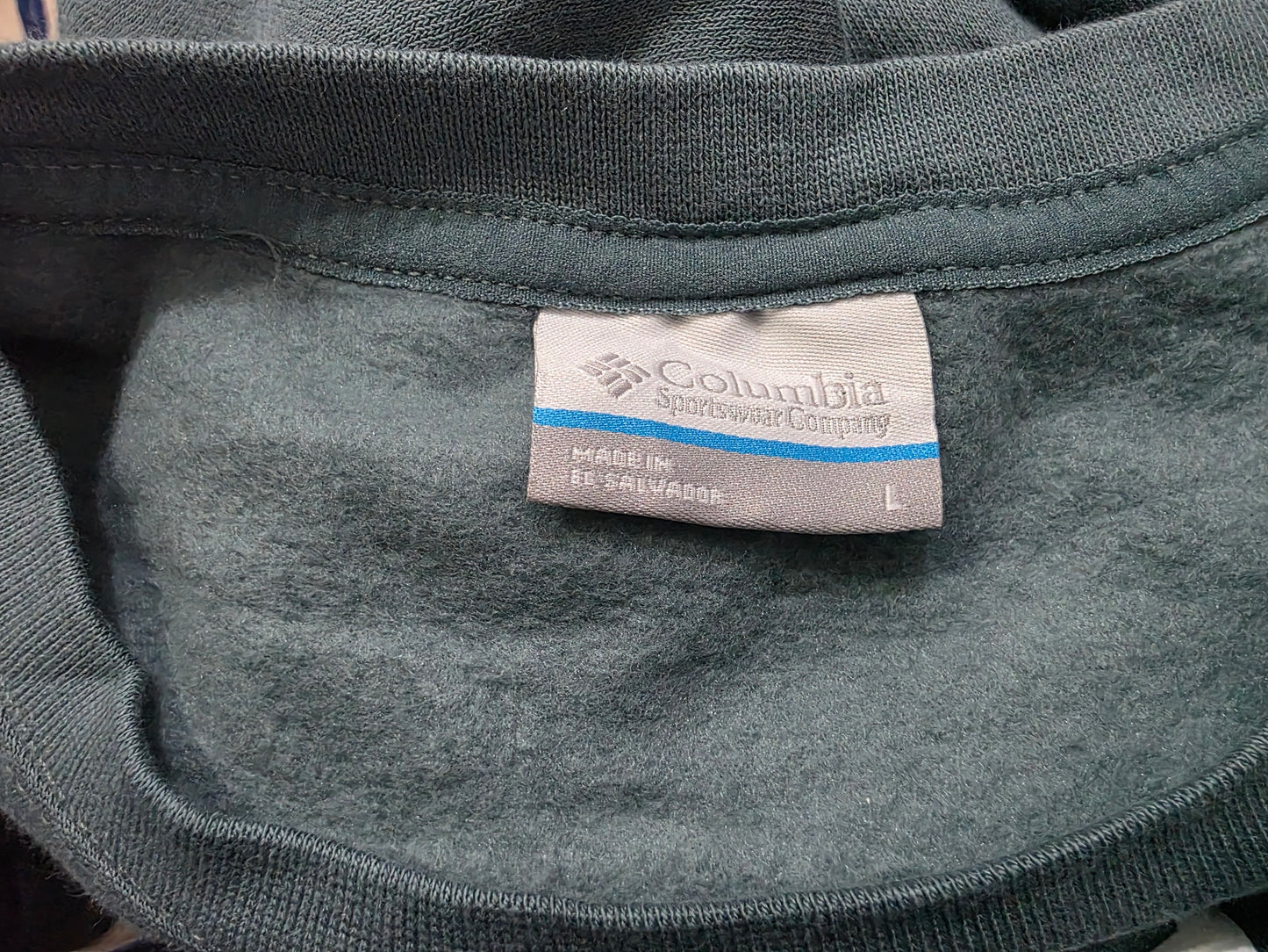 Sudadera Columbia Grande L Blanco Con Verde