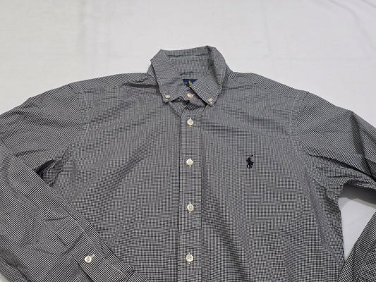 Camisa Ralph Lauren Xchico Xs Cuadro Blanco Y Negro
