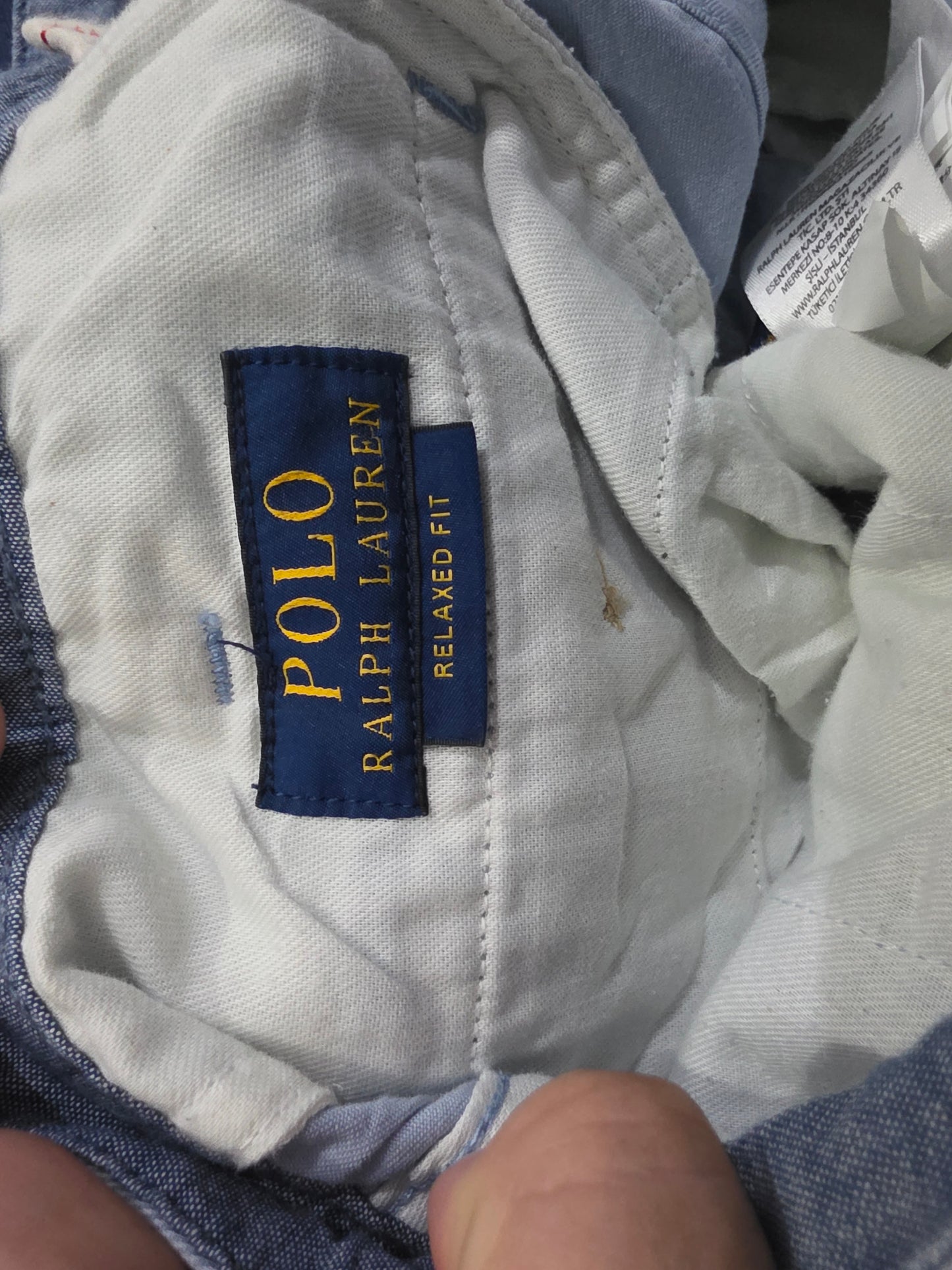 Bermuda Ralph Lauren Talla 30 Azul Claro Pony Azul