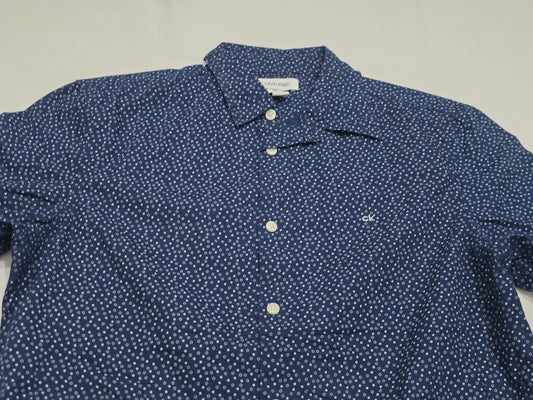 Camisa Calvin Klein Chico S Azul Marino Puntos Manga Corta
